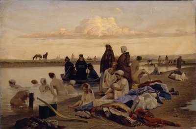 Monniken. Verkeerd gestrand, 1870s door Lev Grigoryevich Solovyev