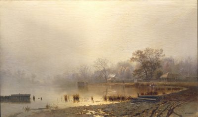 Mist. De Rode Vijver in Moskou in de herfst, 1871 door Lev Lyvovich Kamenev