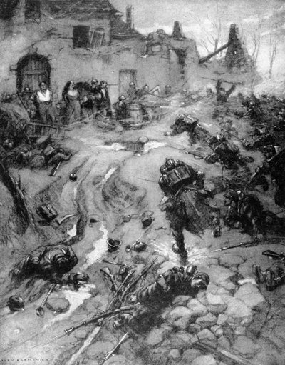Onze troepen nemen Steinbach in, Elzas, Eerste Wereldoorlog, 1915 door Leven and Lemonier