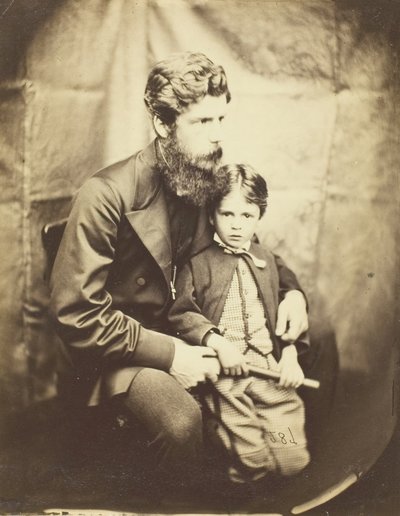 Ds. James Langton Clark en zoon Charles Robin, 1864 door Lewis Carroll