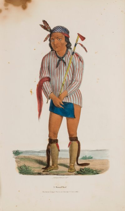 Een Siouxopperhoofd, uit de Aboriginal Portfolio door Lewis, James Otto