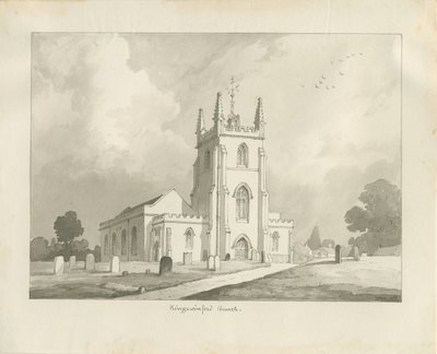 Kingswinford Kerk: sepia tekening, 1837 door Lewis John Wood