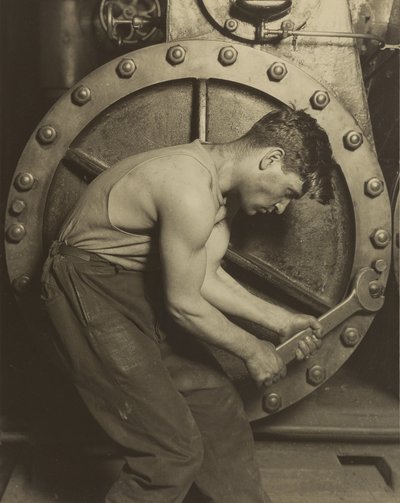 Monteur en Stoompomp door Lewis W. Hine