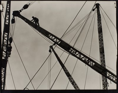 Boortrekker op het Empire State Building door Lewis Wickes Hine