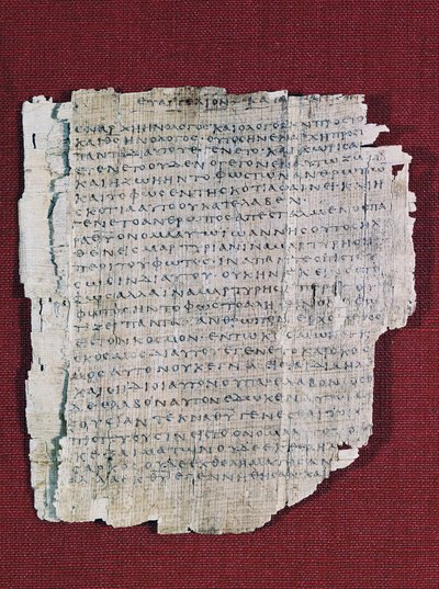 66 of Bodmer II Papyrus, ca 200, bijna complete codex van Evangelie van Johannes in het Grieks, Bodmer Bibliotheek, Genève, Zwitserland door Unbekannt Unbekannt