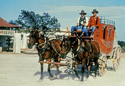 Een gerestaureerde postkoets in Alamo Village, Bracketville, Texas door Unbekannt Unbekannt