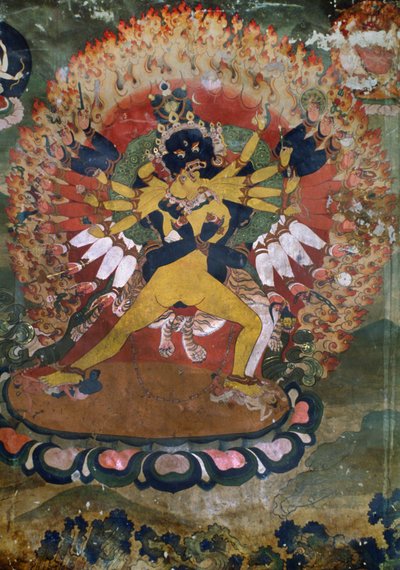 Oude muurschilderingen uit het Lamaïstische klooster van Hemis, Laddakh, India door Unbekannt Unbekannt
