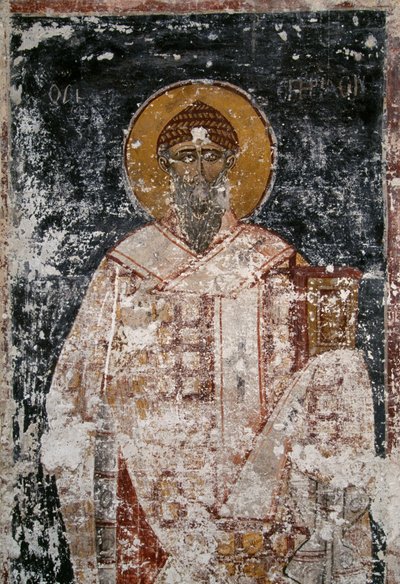 Apostel, fresco in Byzantijnse kerk van Heilige Apostelen in Agora van Athene, Griekenland door Unbekannt Unbekannt