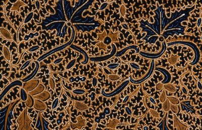 Batik met traditioneel bloemmotief, Surakarta, Java, Indonesië, detail door Unbekannt Unbekannt