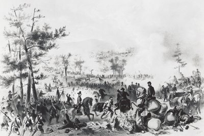 Slag bij Gettysburg, overwinning voor de Unie onder leiding van George Gordon Meade en nederlaag van generaal Robert Edward Lee, 1-3 juli door Unbekannt Unbekannt
