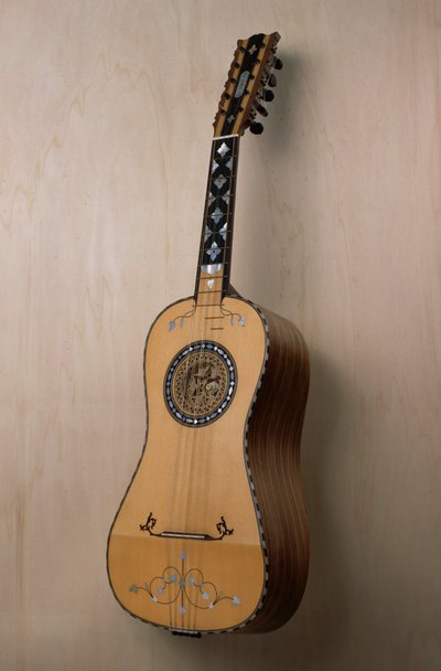 Chitarra battente (gitaar), muziekinstrument gebouwd in de werkplaats van de luthier Pasquale Scala in Praiano, Campania. Italië, 20e eeuw door Unbekannt Unbekannt