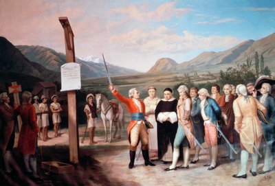Stichting van de stad Ibarrada door Cristobal de Troya in 1606, Ecuador door Unbekannt Unbekannt