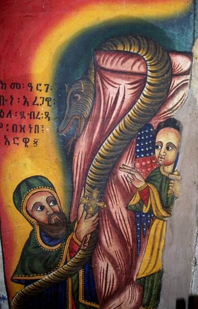 Fresco in Kerk van St. Maria van Zion (17e eeuw), Aksum (Unesco Werelderfgoedlijst) door Unbekannt Unbekannt