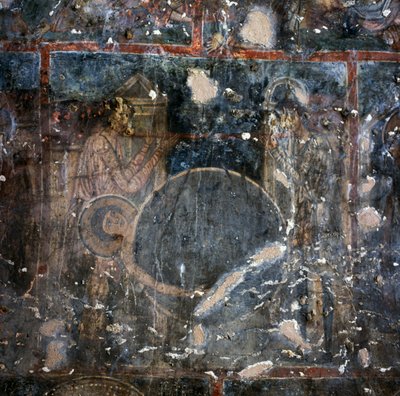 Fresco in klooster van Agios Georgios, Diavaide, Kreta, Griekenland (foto) door Unbekannt Unbekannt