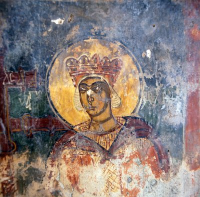 Fresco in de Byzantijnse Kerk van Agios Georgios door Unbekannt Unbekannt