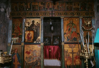 Iconostase in kerk van Agia Paraskevi, Anisaraki, Kreta, Griekenland (foto) door Unbekannt Unbekannt
