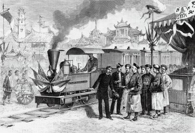 Inhuldiging van de eerste Franse spoorweg in China die Tianjin met Tangshan verbindt, 20 november door Unbekannt Unbekannt