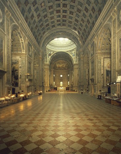 Basiliek van Sint-Andreus, ontworpen door architect Leon Battista Alberti, in opdracht van Ludovico II Gonzaga door Unbekannt Unbekannt