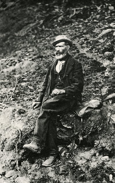 Jean-Antoine Carrel (1829-1890), bergbeklimmer uit de Aostavallei, die de eerste beklimming van de Matterhorn vanaf de Italiaanse kant maakte, 16 augustus door Unbekannt Unbekannt