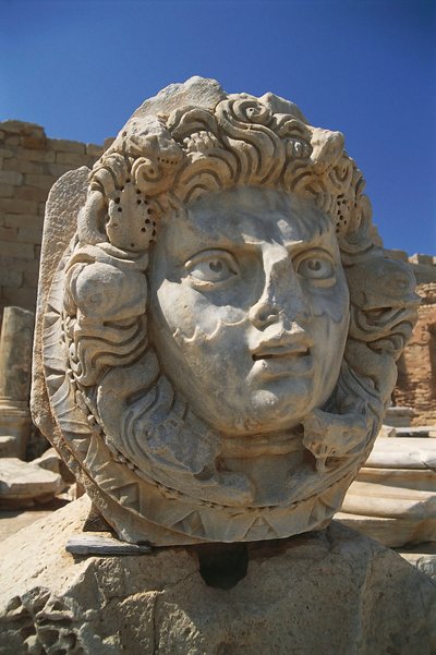 Libië, Tripolitanië, Leptis Magna, Severan Forum, Nereid hoofd door Unbekannt Unbekannt