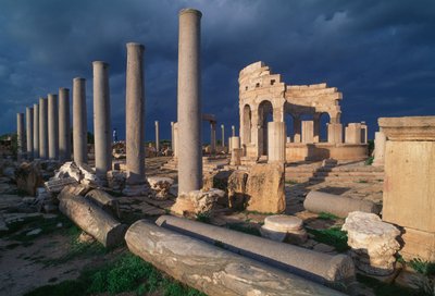 Markt van Leptis Magna door Unbekannt Unbekannt