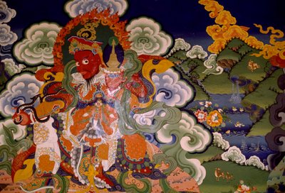 Muurschildering uit het Lamaïstisch Klooster van Lamayuru, Laddakh, India door Unbekannt Unbekannt