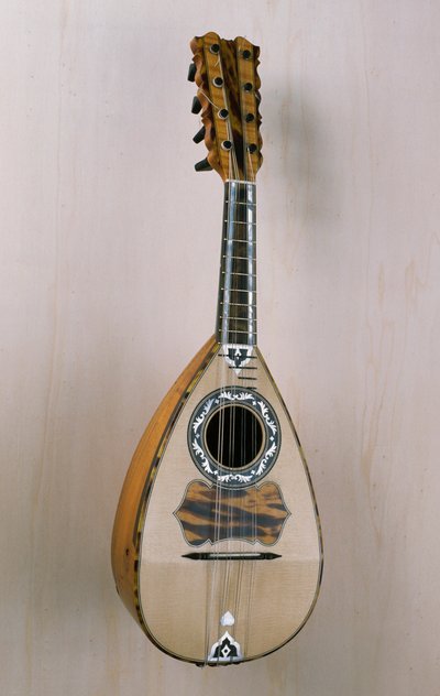 Napolitaanse mandoline, muziekinstrument gebouwd in de werkplaats van de luthier Pasquale Scala in Praiano, Campania, Italië, 20e eeuw door Unbekannt Unbekannt