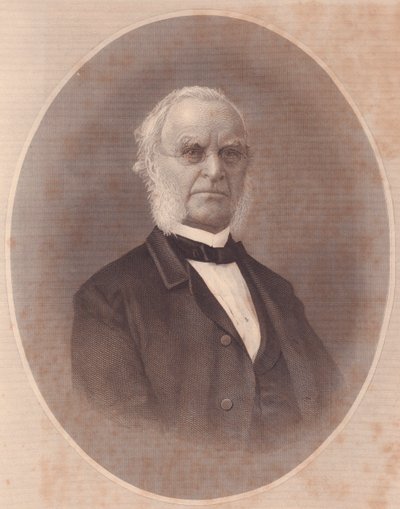 Portret van Amerikaanse Methodistische Bisschop Joseph Holdich (1794-1893), gravure uit ladies