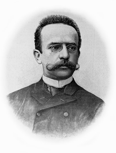 Portret van Giacinto Gallina, Italiaanse toneelschrijver, tekening naar foto door Unbekannt Unbekannt
