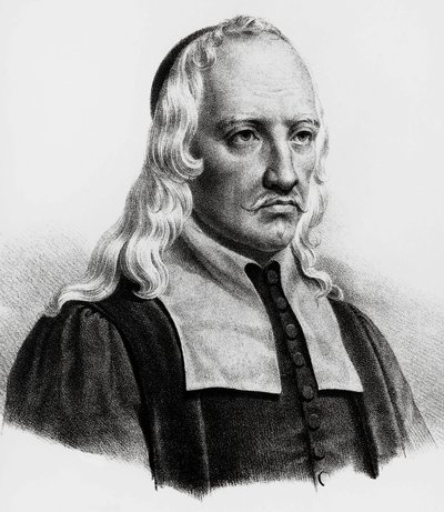 Portret van Giovanni Alfonso Borelli (1608-1679), Italiaanse wiskundige, astronoom, filosoof, fysioloog, gravure door Unbekannt Unbekannt