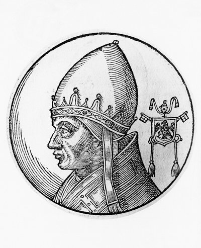 Portret van Gregorius IX (Ugolino dei Conti di Segni, circa 1170-1241) door Unbekannt Unbekannt