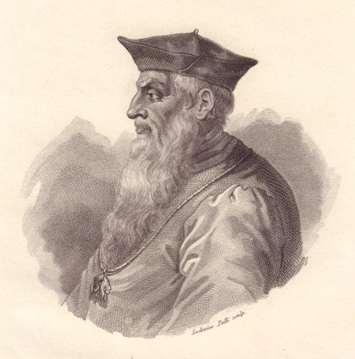 Portret van Italiaanse admiraal Andrea Doria (1466-1560), kopergravure door Ludovico Pelli door Unbekannt Unbekannt