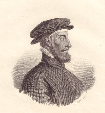 Portret van Italiaanse uitgever en drukker Paolo Manuzio (1512-1574) kopergravure door S Maffeis door Unbekannt Unbekannt