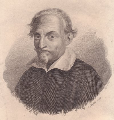 Portret van Italiaanse schrijver en dichter Alessandro Tassoni (1565-1635) kopergravure door S Maffeis door Unbekannt Unbekannt