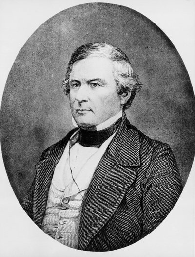 Portret van Millard Fillmore, Amerikaanse advocaat en politicus, gravure naar daguerreotypie door Mathew Brady door Unbekannt Unbekannt