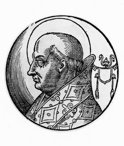 Portret van Sint Agapetus I, 57e paus van de Katholieke Kerk, gravure door Unbekannt Unbekannt