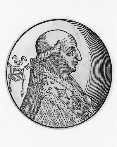 Portret van Sint Gregorius II (669-731), 89e paus van de Katholieke Kerk vanaf 715, gravure door Unbekannt Unbekannt