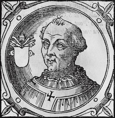 Portret van Stefanus II of III, 92e paus van de Katholieke Kerk, gravure door Unbekannt Unbekannt