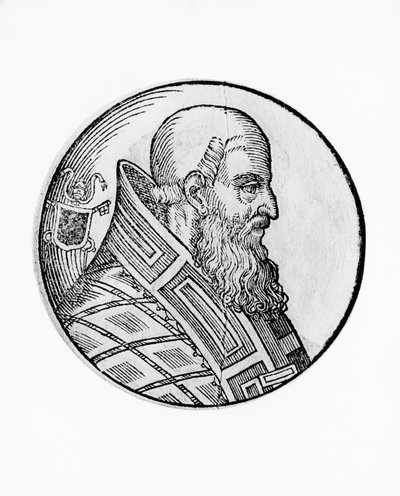 Portret van Stefanus V, of VI (overleden 891) door Unbekannt Unbekannt