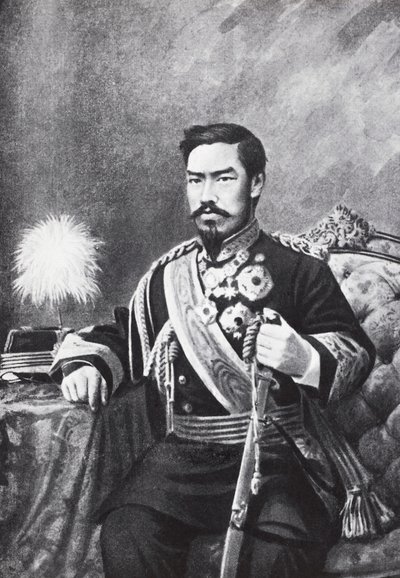 Portret van de Japanse keizer Meiji (Mutsuhito) door Unbekannt Unbekannt