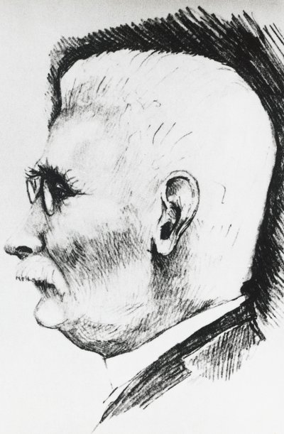 Profielportret van Henri Louis Le Chatelier (1850-1936), Franse chemicus en metallurg, gravure door Unbekannt Unbekannt