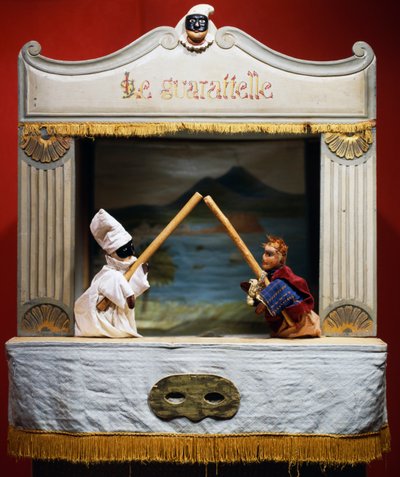 Punch (Pulcinella) en Pasquale Terremoto, poppen uit het Maria Imperatrice Guarattelle theater, Napels, Italië door Unbekannt Unbekannt