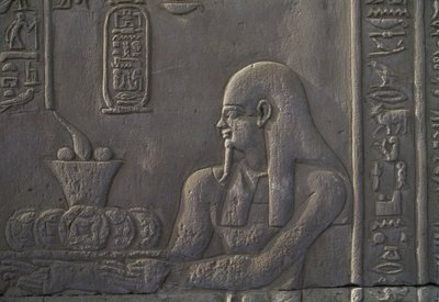 Reliëf dat een schenker afbeeldt, Tempel van Kom Ombo, Egypte, Egyptische beschaving, Ptolemaeïsche dynastie, 2e-1e eeuw v.Chr. door Unbekannt Unbekannt