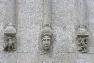 Rusland, Vladimir, Bogolyubovo. Beeldhouwwerken van de Kerk van de Voorbede van de Heilige Maagd aan de Nerl-rivier door Unbekannt Unbekannt