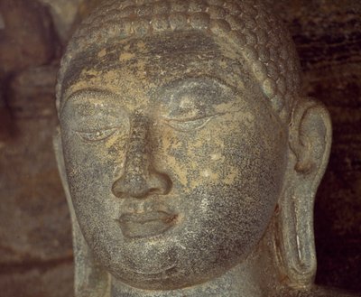 Sri Lanka, Polonnaruwa, detail van standbeeld van Boeddha van Gal Vihara (UNESCO Werelderfgoedlijst) door Unbekannt Unbekannt