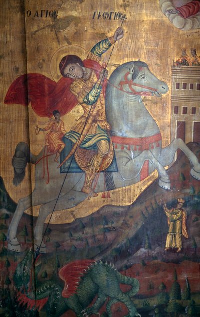 Sint Joris en de Draak, detail (foto) door Unbekannt Unbekannt