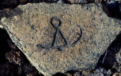 Steengravure, Puako Petroglyph Archaeological District, Hawaï, Verenigde Staten door Unbekannt Unbekannt