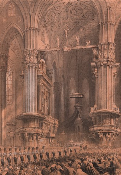 Te Deum in de kathedraal van Milaan, Lombardije door Unbekannt Unbekannt