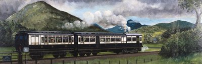 De Coniston stoommotortrein op de Furness Railway, Cumbria door Unbekannt Unbekannt