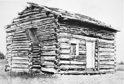 De blokhut waarin Abraham Lincoln werd geboren door Unbekannt Unbekannt
